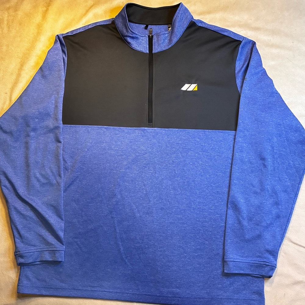 adidas Blue and Black Lightweight Quarter-Zip Jacket